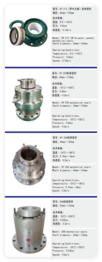 反应釜及搅拌设备机械密封