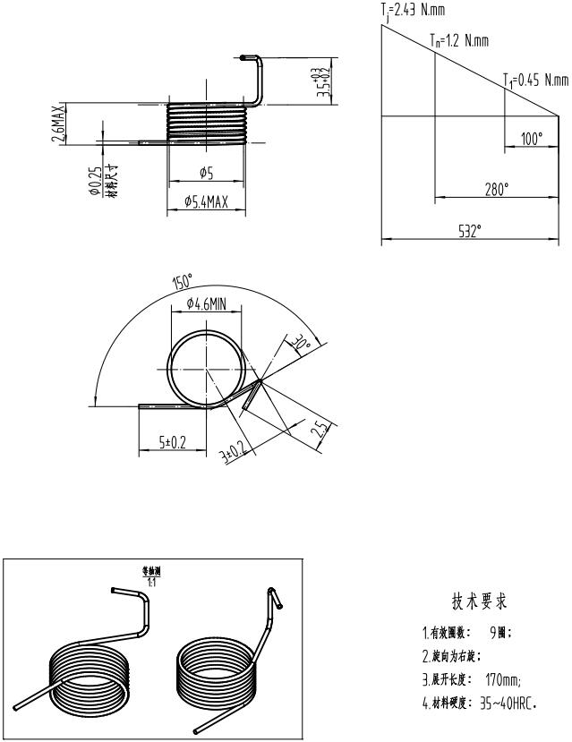 弹簧的工程图标注样式图片